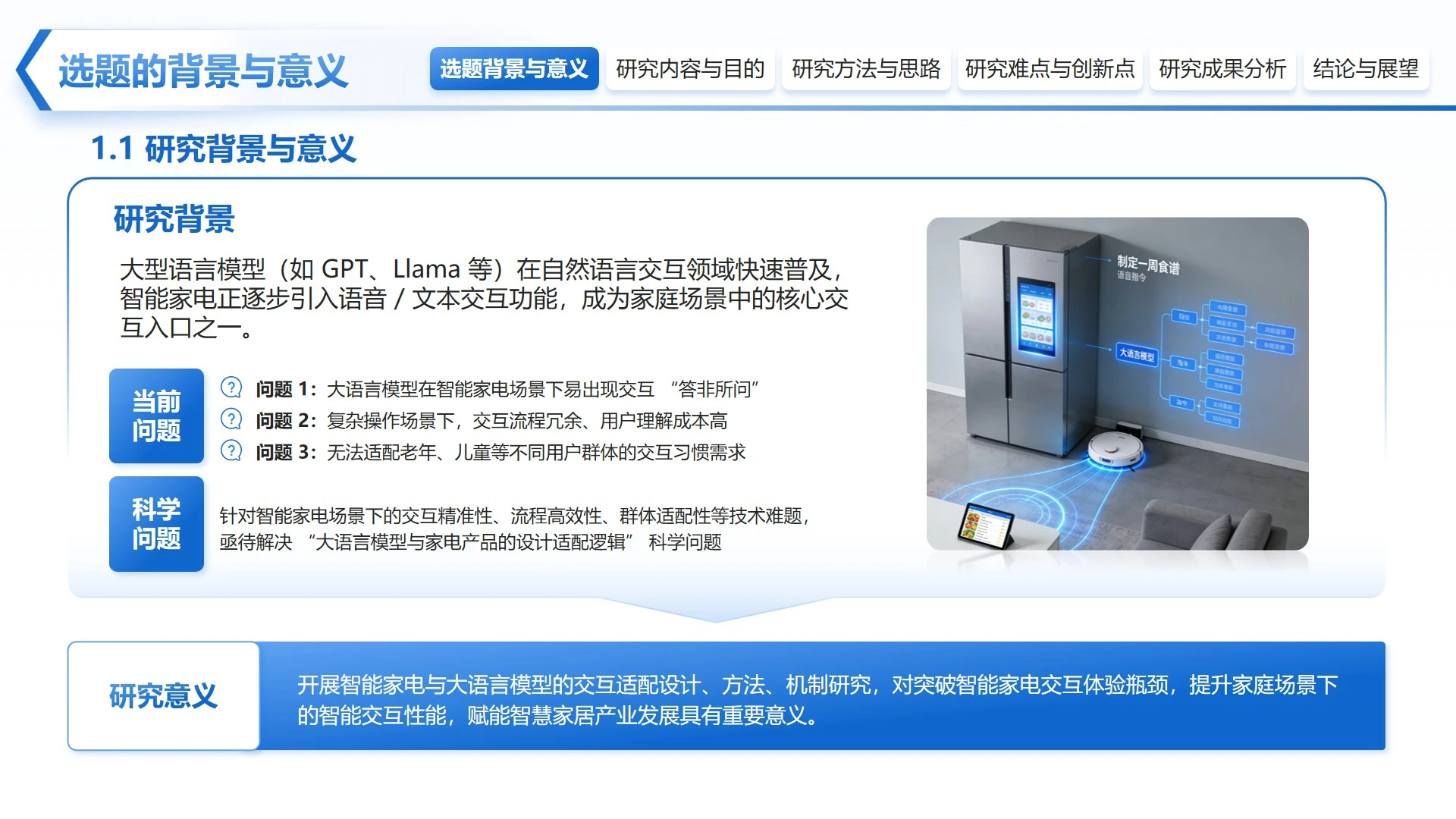 简约风选题背景与意义开题报告毕业答辩PPT单页