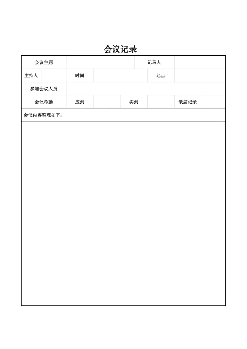 会议记录实用版