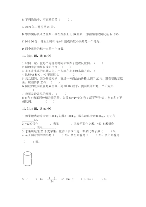 小学数学六年级下册竞赛试题【考点精练】.docx