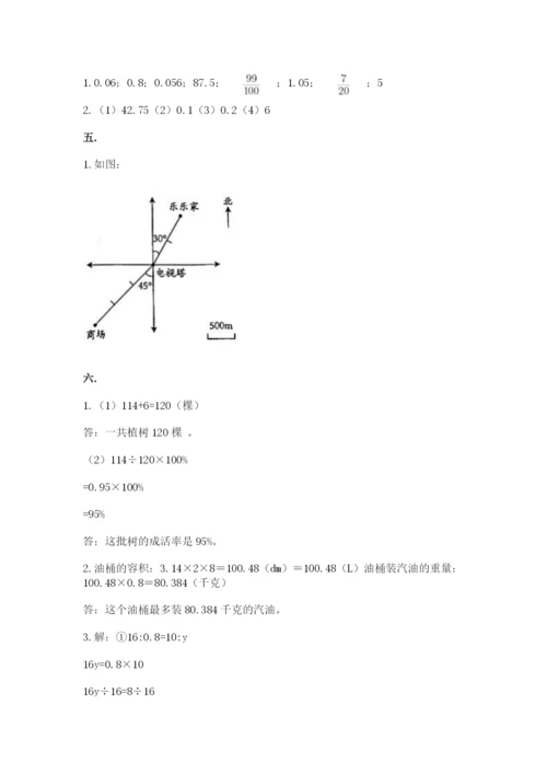 小学六年级数学毕业试题含答案（典型题）.docx