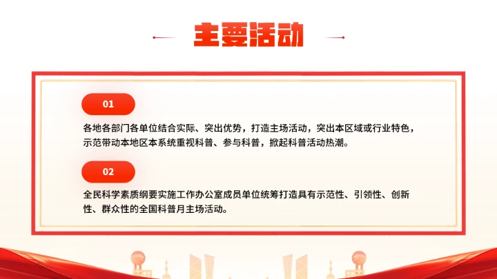 首个全国科普月介绍主题活动宣传通用PPT