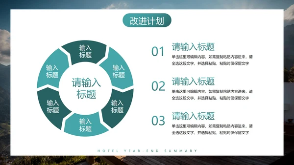 高级实景酒店年终总结汇报PPT模板