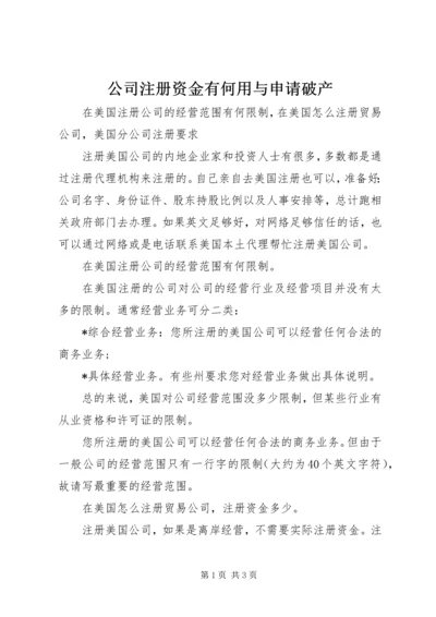 公司注册资金有何用与申请破产 (4).docx