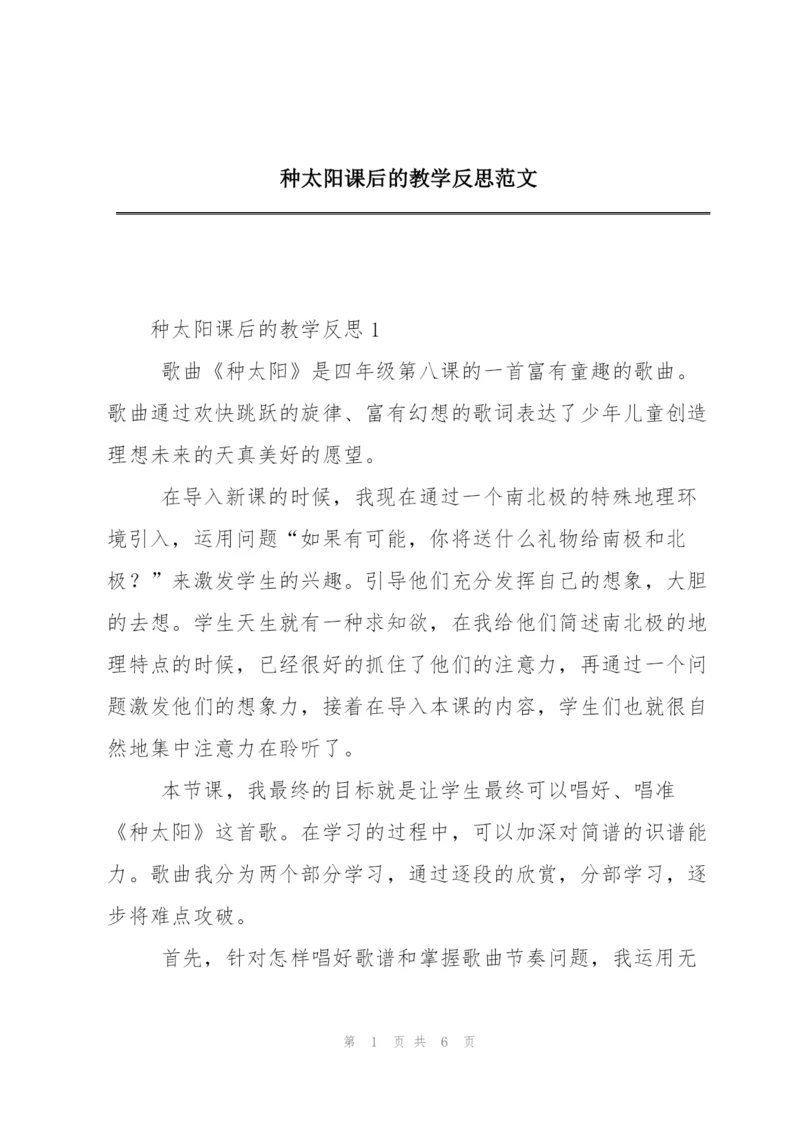 种太阳课后的教学反思范文.docx