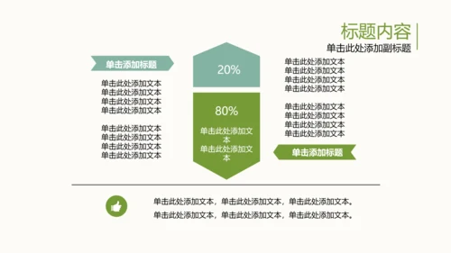 手绘水彩清新简约时尚绿叶叶子ppt模板