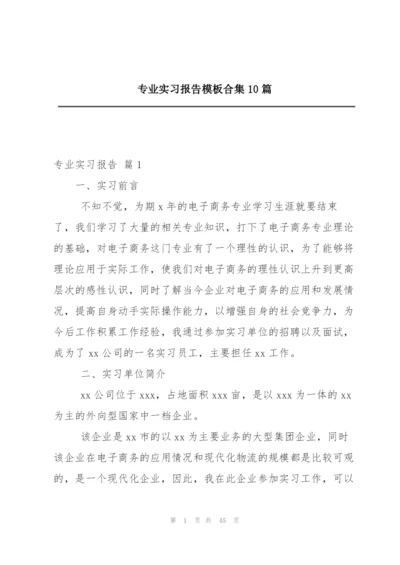 专业实习报告模板合集10篇.docx