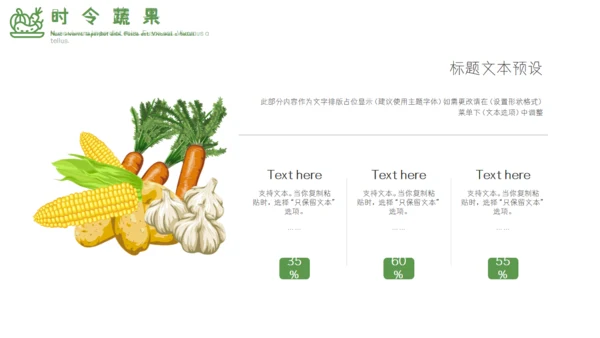 小清新手绘时令蔬果运营推广通用PPT模板