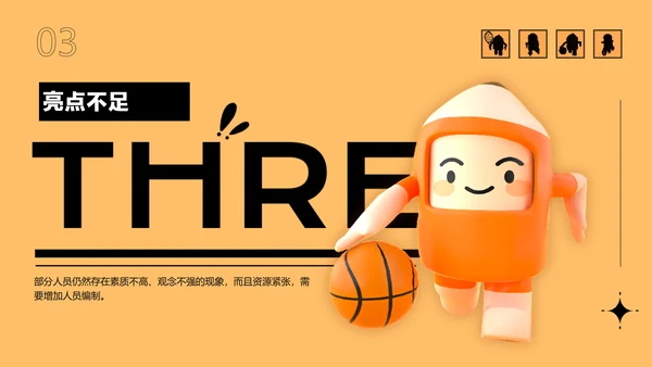 橙色年3D风终总结年末汇报PPT套装