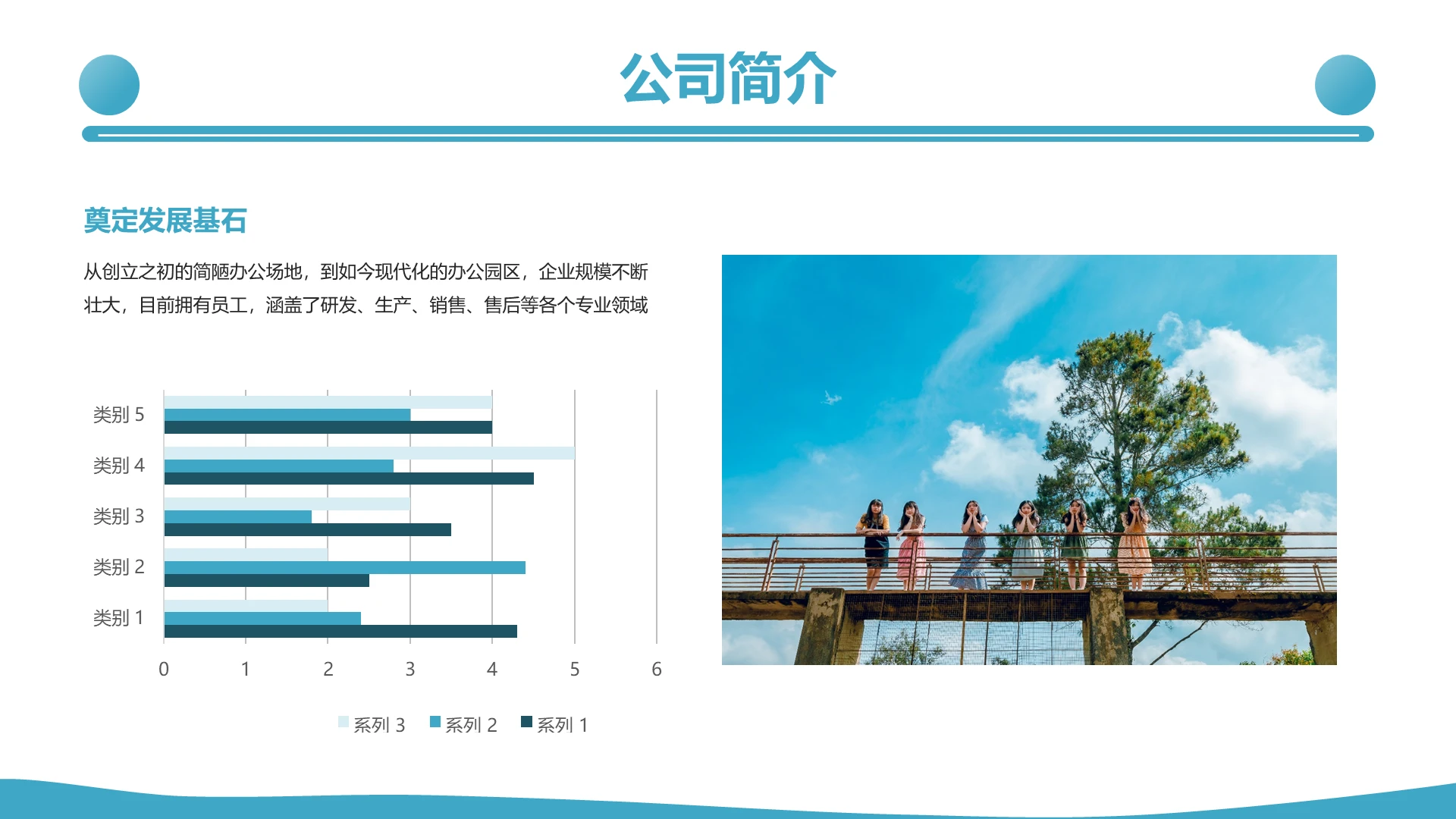 企业风PPT条形图