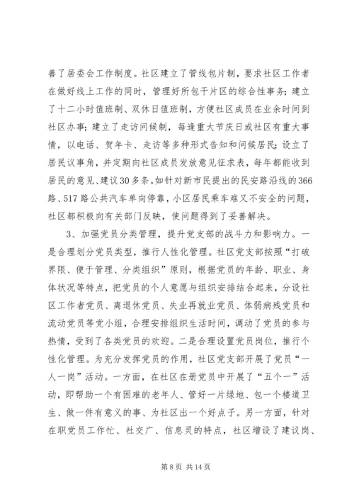 社区党支部创建党建示范社区汇报材料.docx