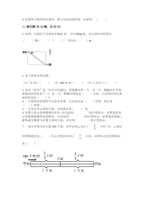 人教版六年级上册数学期末测试卷附参考答案【精练】.docx