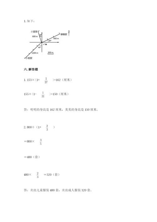 人教版六年级上册数学期中考试试卷附答案【培优b卷】.docx