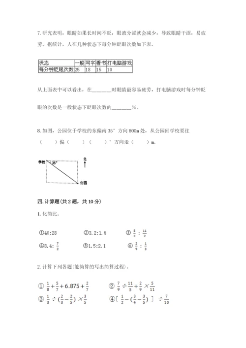 人教版六年级上册数学期末测试卷精品（名师推荐）.docx