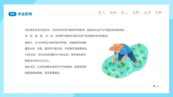 蓝色简约插画风323世界气象日气象知识科普课件PPT