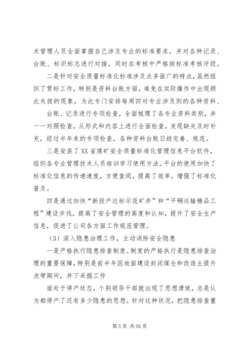 煤业公司安全工作总结及工作安排 (2).docx