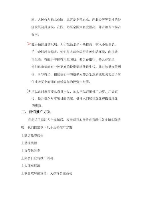 房地产乡镇推广方案
