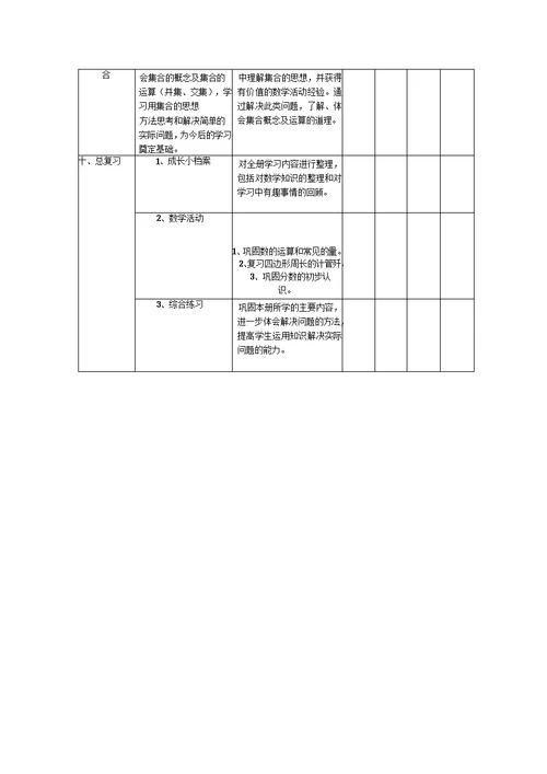 三年级双向细目表