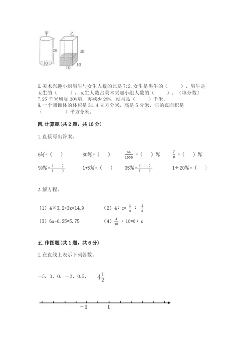 北京版小学六年级下册数学期末综合素养测试卷附参考答案【培优】.docx
