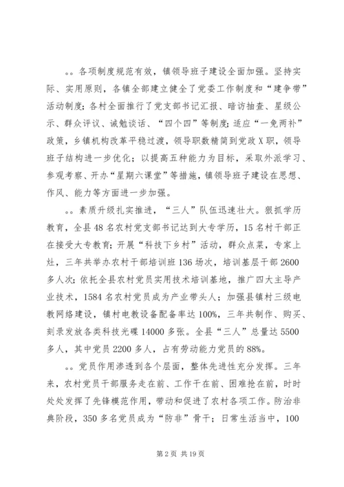 县农村基层组织建设大会上的讲话.docx