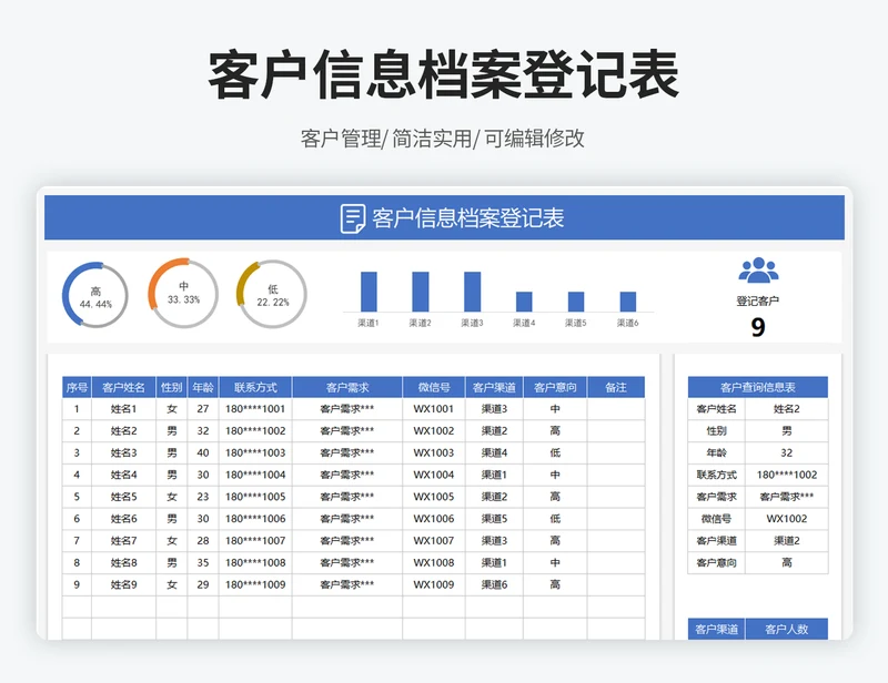 客户信息档案登记表