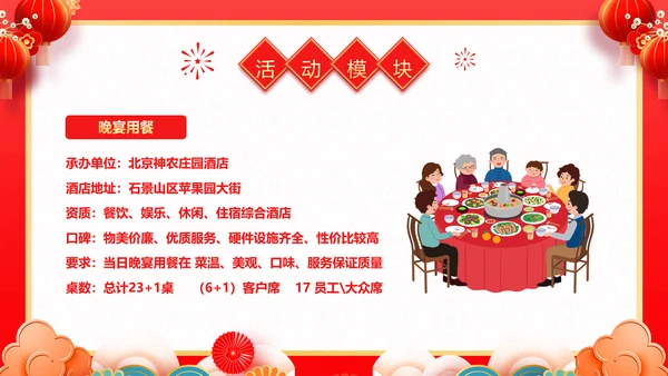 红色喜庆风团拜会新春团拜会PPT模板春节