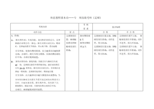 球类考核标准