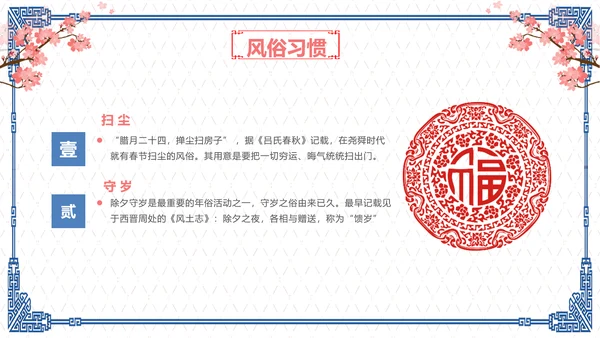 简约中国风春节习俗传统节日PPT课件