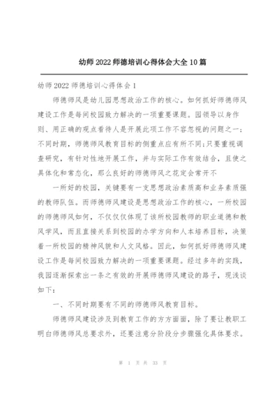 幼师2022师德培训心得体会大全10篇.docx