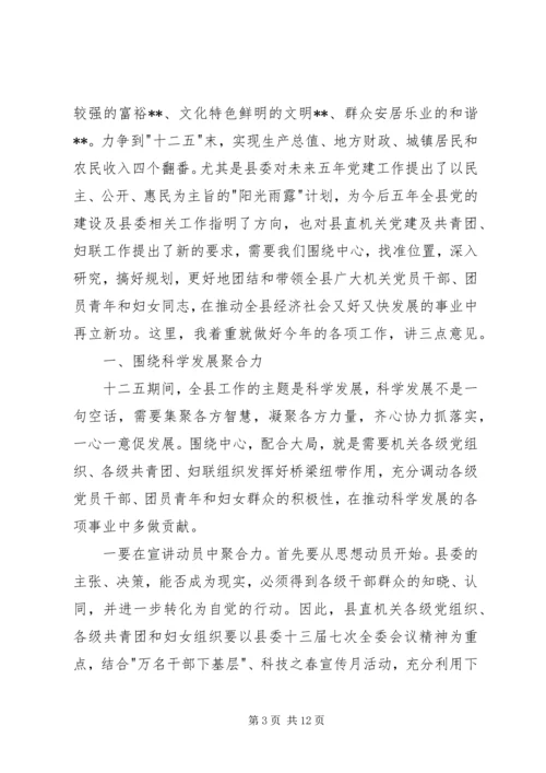 县共青团妇女工作会议讲话.docx