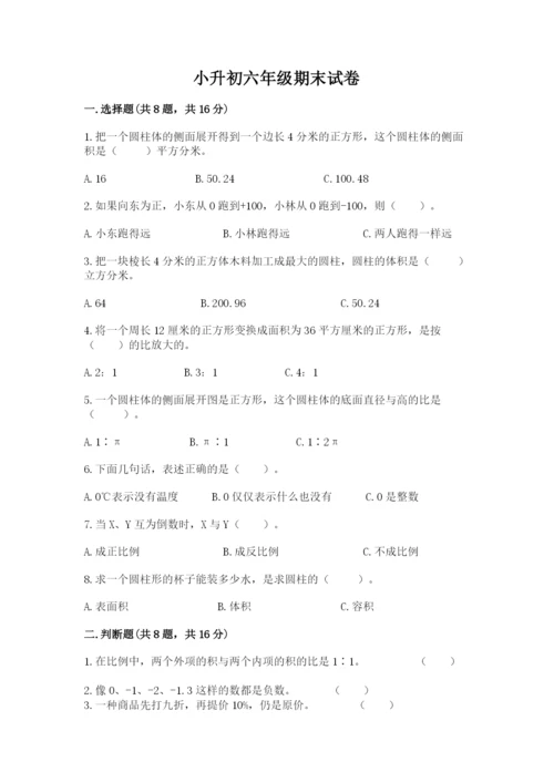 小升初六年级期末试卷加答案解析.docx