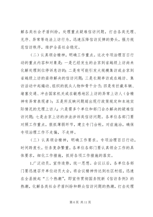 在全县越级上访专项治理动员大会上的讲话.docx