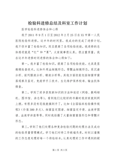 检验科进修总结及科室工作计划 (3).docx