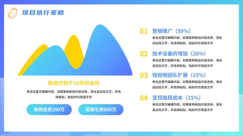 蓝色渐变扁平大学生创业计划书PPT模板