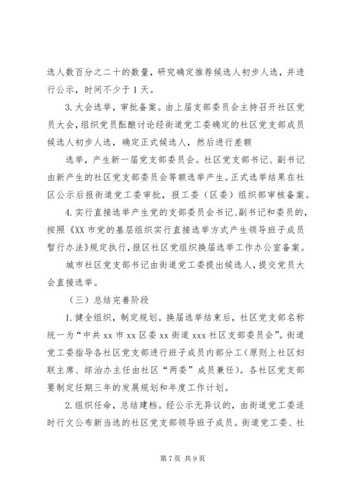 西集镇社区党支部换届选举工作实施方案.docx