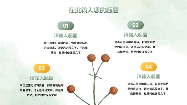 绿色植物小清新高考心理辅导主题班会PPT模板
