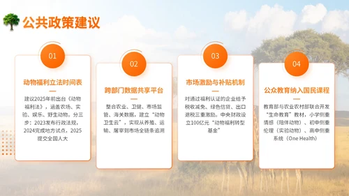 橙色世界动物日志愿者科普PPT模板