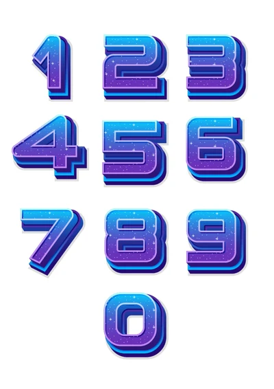 立体风0-9数字免扣素材