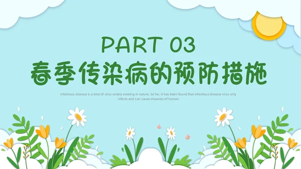 春季传染病预防剪纸PPT