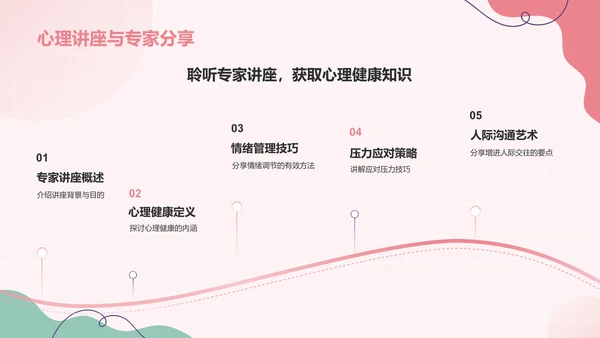 红色插画风心理健康主题班会PPT模板