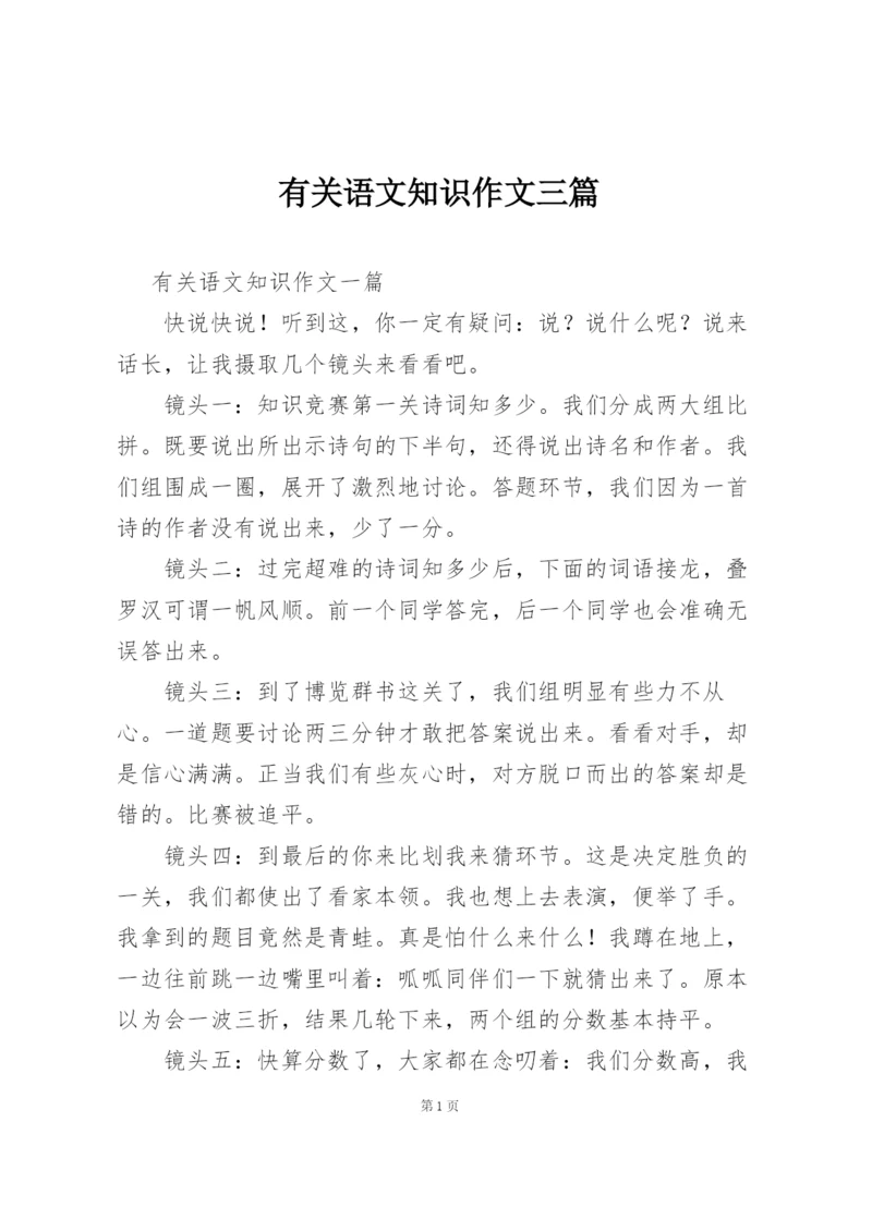 有关语文知识作文三篇.docx