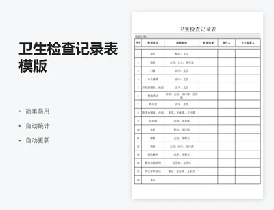 卫生检查记录表模版