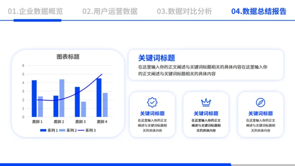 电商运营数据分析蓝色通用PPT模板