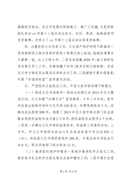 文体广电旅游局上半年工作总结及工作计划.docx