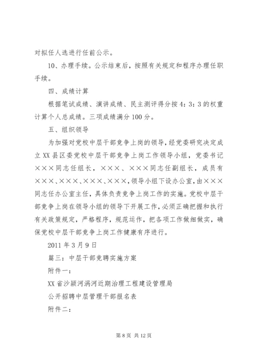 公司中层干部竞聘实施方案.docx