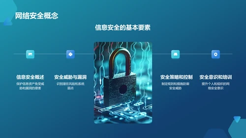 蓝色科技风网络安全PPT模板