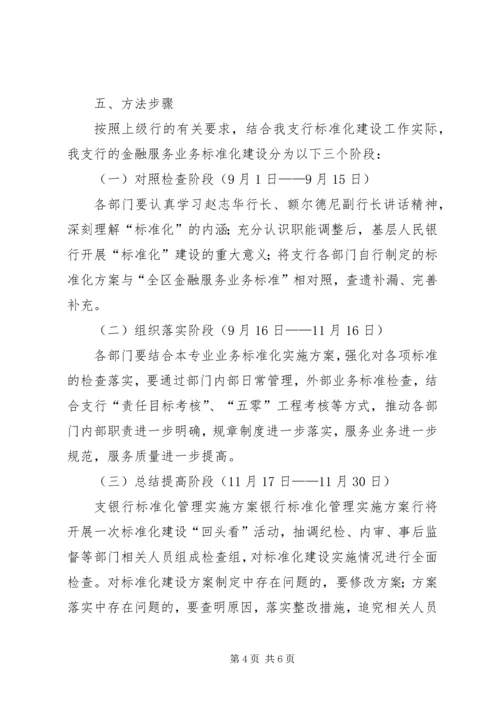 银行标准化管理实施方案 (10).docx