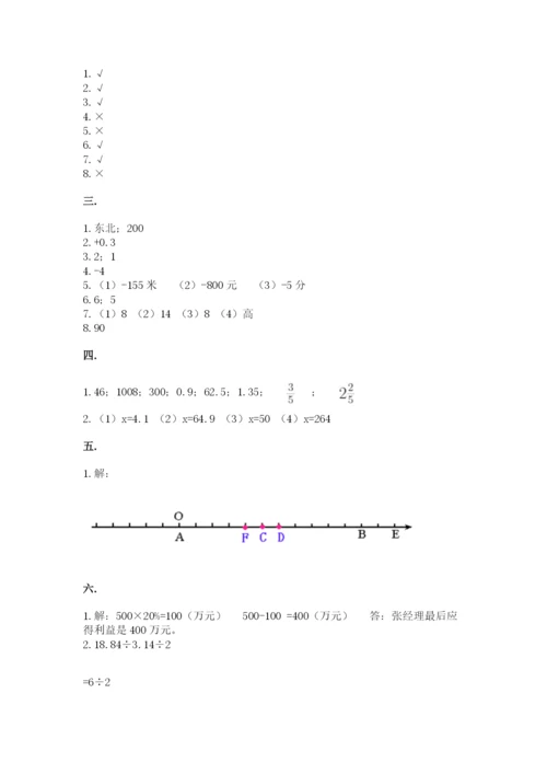 北京海淀区小升初数学试卷附答案（能力提升）.docx