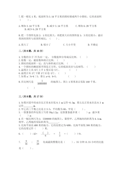 苏教版数学六年级下册试题期末模拟检测卷及参考答案（典型题）.docx