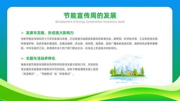 绿色简约风2023年节能宣传周主题班会