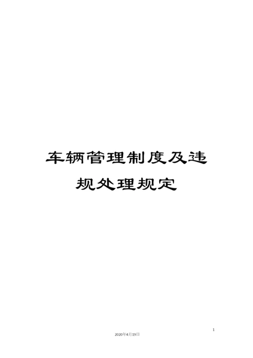 车辆管理制度及违规处理规定.docx